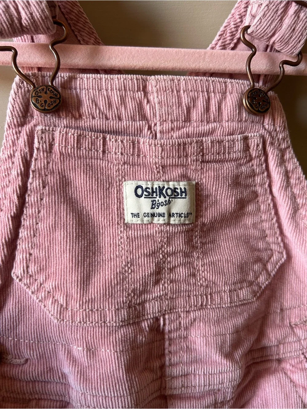 Oshkosh B’Gosh lined pink corduroy overalls - 12m